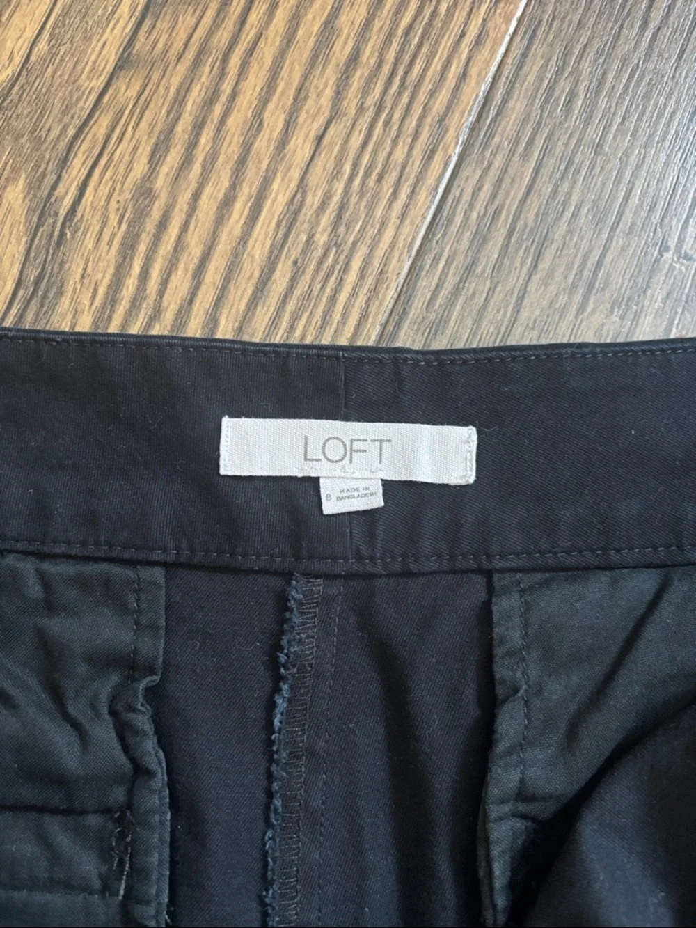 LOFT Black Scallop Hem The Riviera Short High Waist Women's Shorts Size 8 - Picture 4 of 5